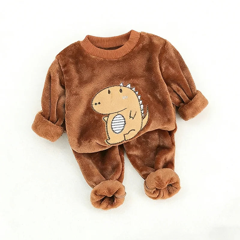 Children's Pajama Sets Bear Tops + Pants 2Pcs Kids Pajamas Winter Girl Clothing Sets 2 To 6Years Children Clothes Boys Sleepwear
