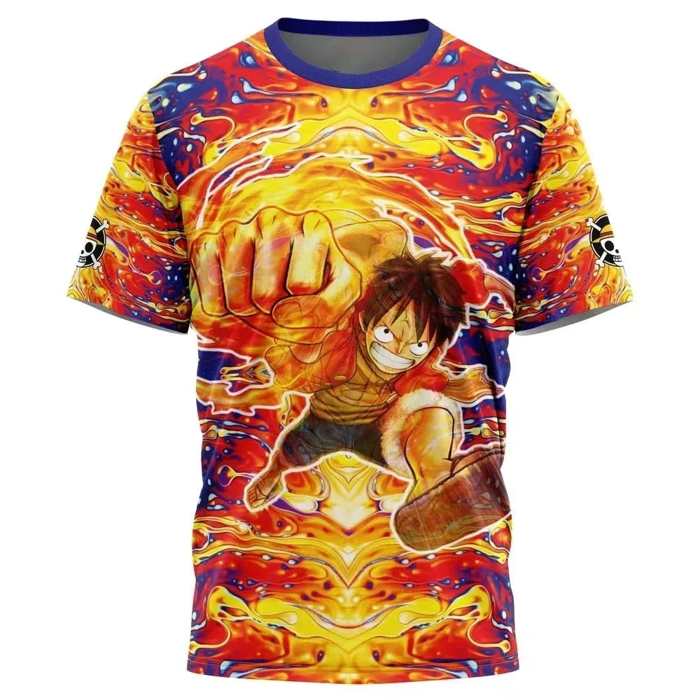 Children's Clothing, Anime"One Piece"Luffy Kids T-Shirt, Boys' Apparel, Children's T-Shirts, Short-Sleeve Tops, Fashion T-Shirts
