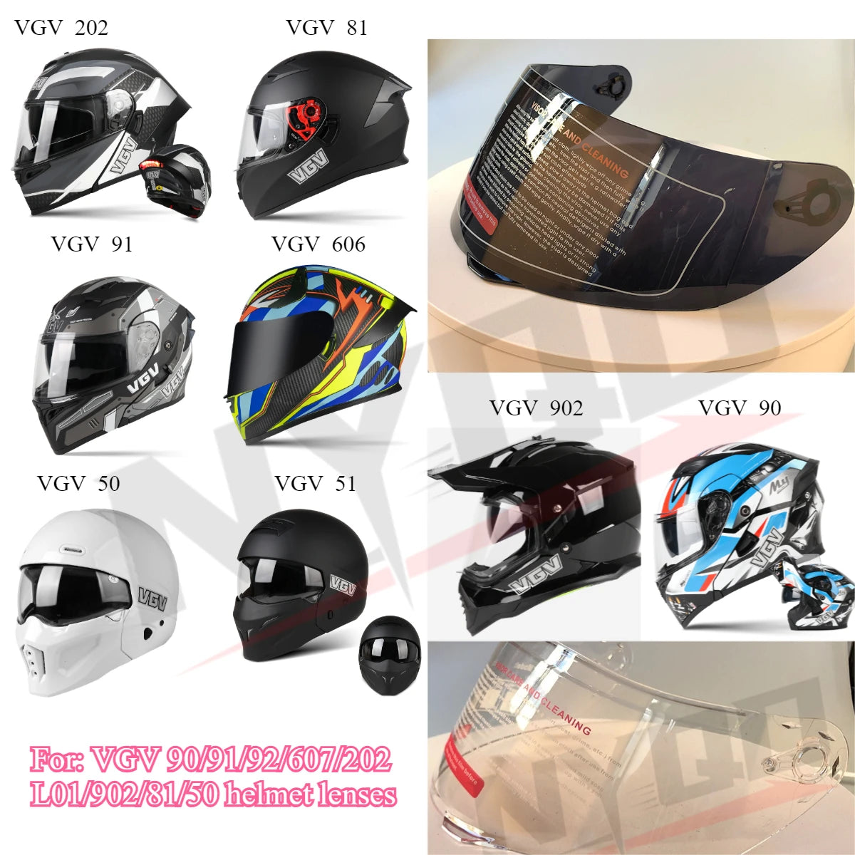 For VGV 90-91/92/607/202 L01/902/81/50 Helmet Lenses Cascos Para Moto Helmet Replacement Accessories Acessórios Para Capacetes