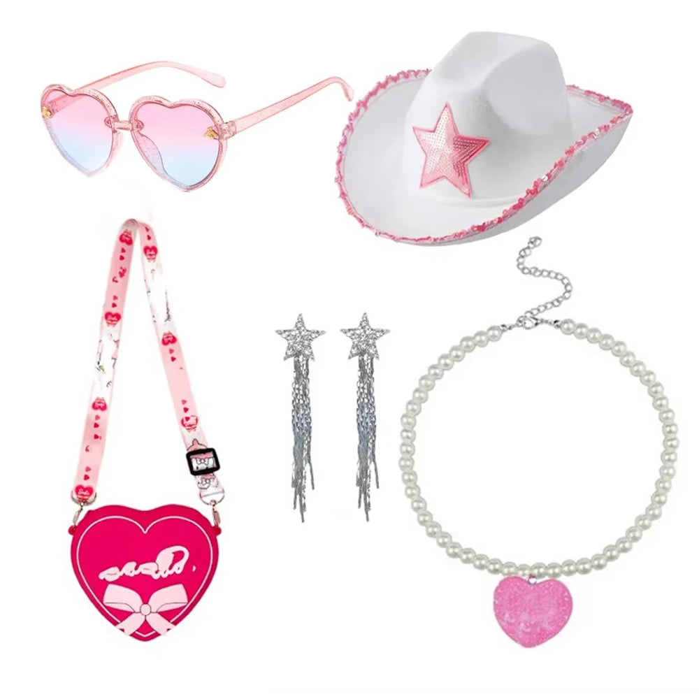 Girls Cowgirl Dress 2-12 Yrs Kids Costume Cosplay Outfit Halloween Apparel Party Vest Top And Flared Trousers Scarf Clothing Set