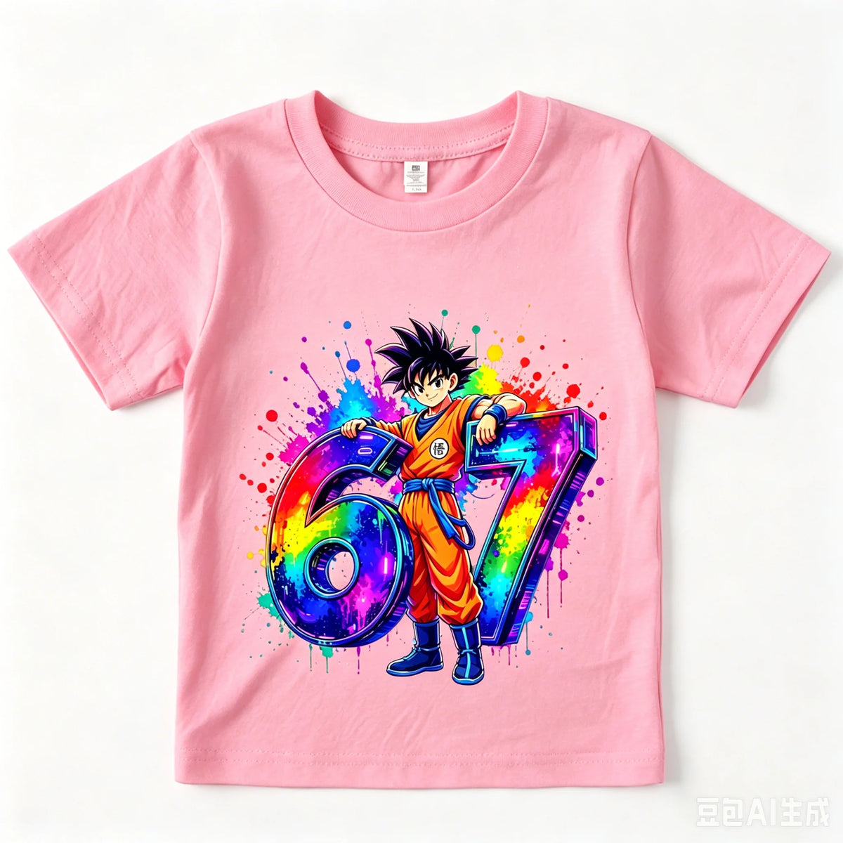 Dragon Ball Z Son Goku 67 Print Cotton T Shirt Casual Kids Apparel Boy Girl Soft Breathable Summer Top