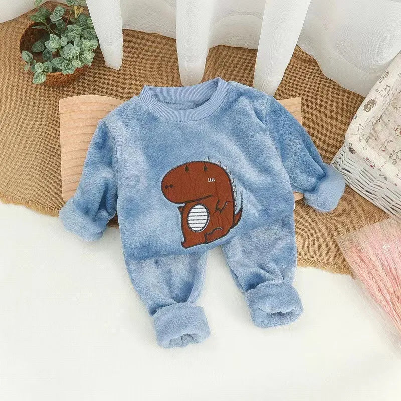 Children's Pajama Sets Bear Tops + Pants 2Pcs Kids Pajamas Winter Girl Clothing Sets 2 To 6Years Children Clothes Boys Sleepwear