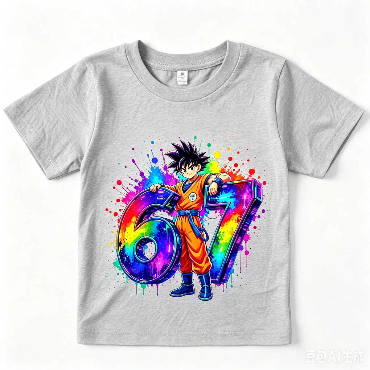 Dragon Ball Z Son Goku 67 Print Cotton T Shirt Casual Kids Apparel Boy Girl Soft Breathable Summer Top