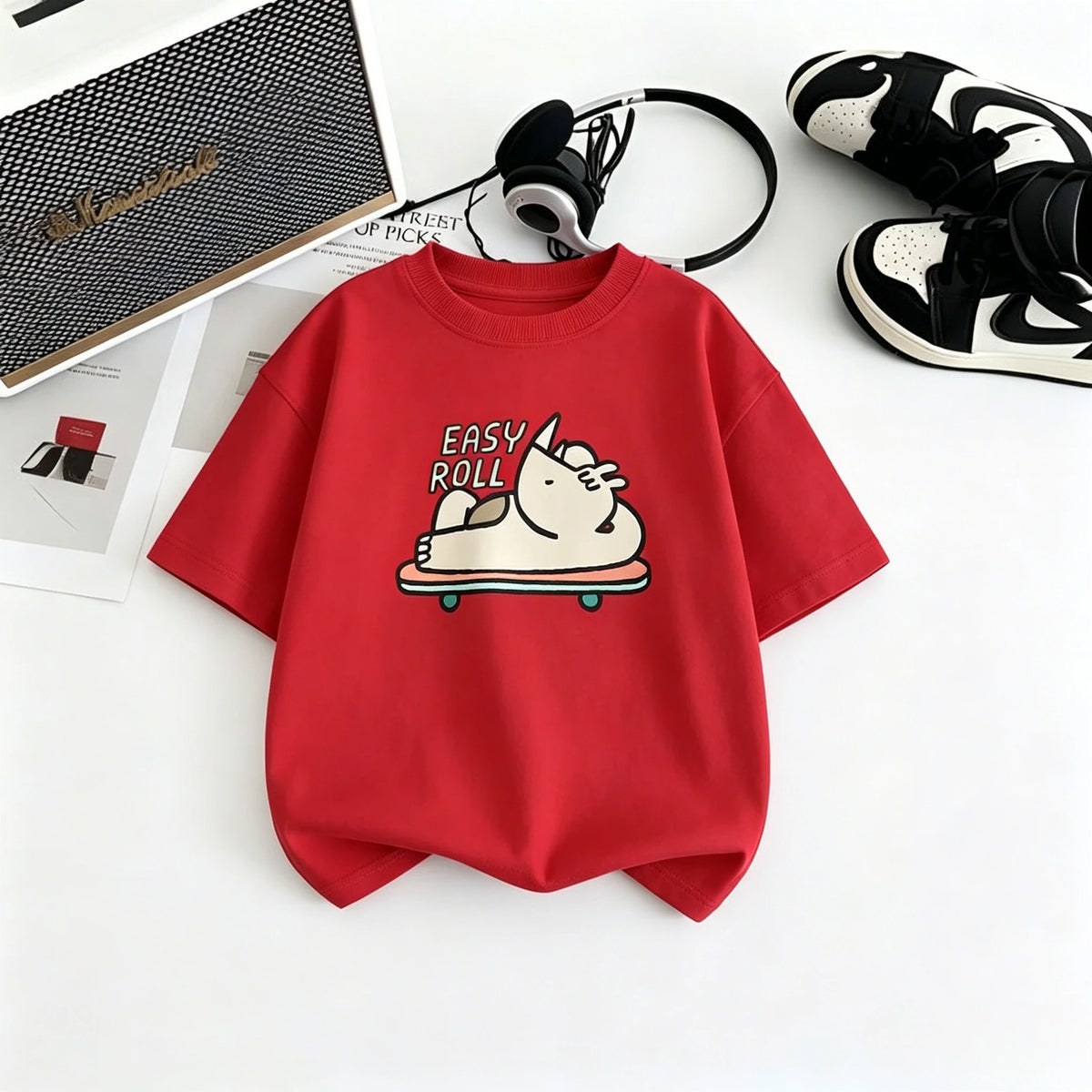 Little Boys Girls Summer Clothing Kid Crew Neck Short Sleeve T Shirt Cotton Material Thin Fabric Apparel Fashion Children Tops
