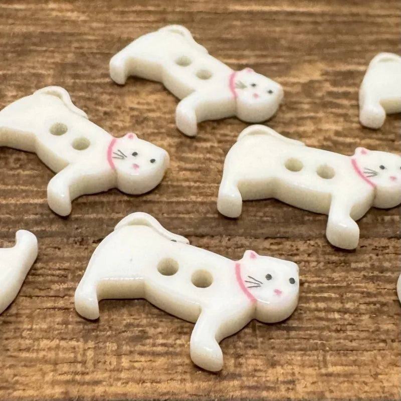 DIY Apparel Sewing 10 Pcs Cartoon Black and White Cat Resin Buttons for Sewing Kids Coat Sweater Clothing Hat DIY Decor