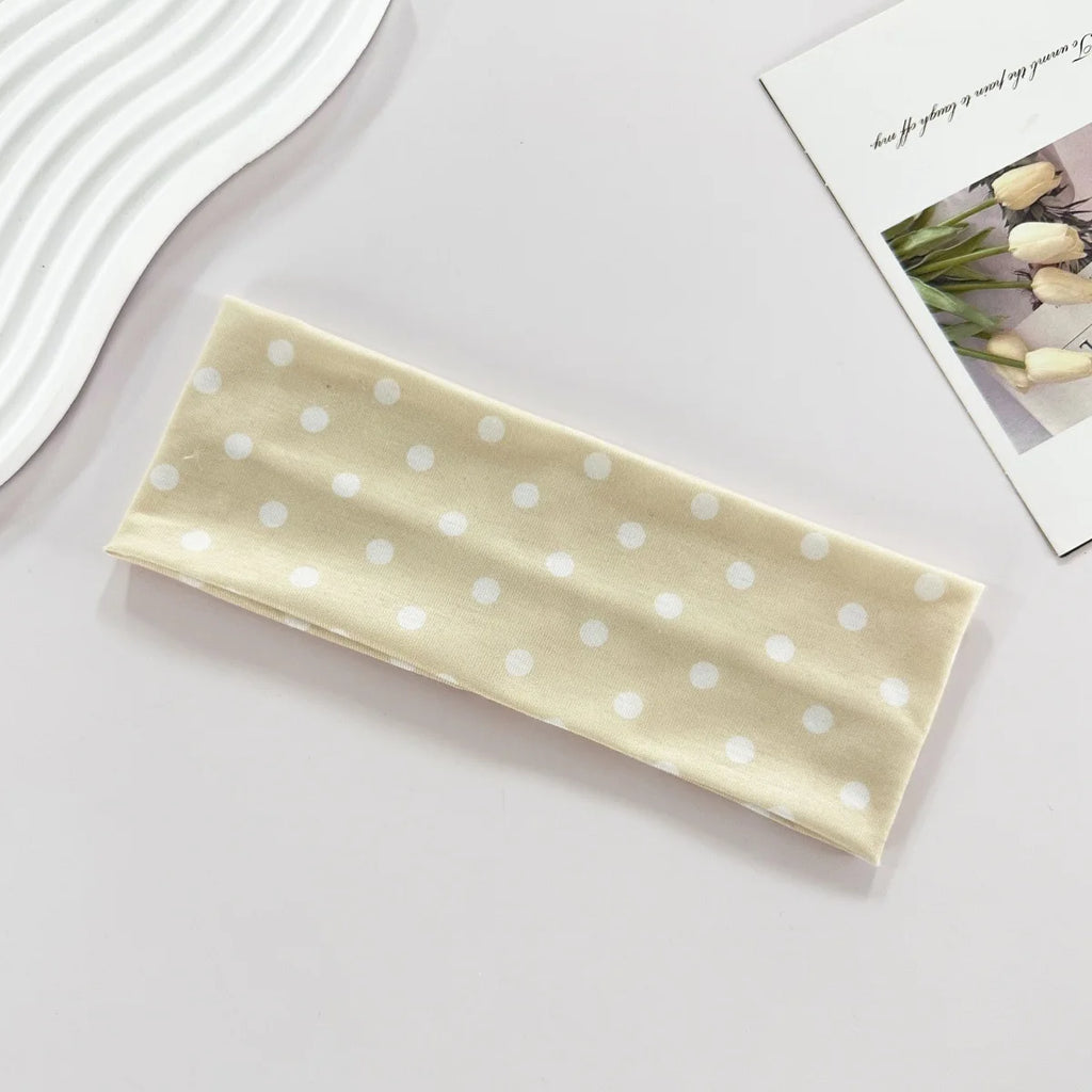Women's yoga elastic headband with polka dots, autumn fashion makeup headband, hair accessories, sports and fitness headband