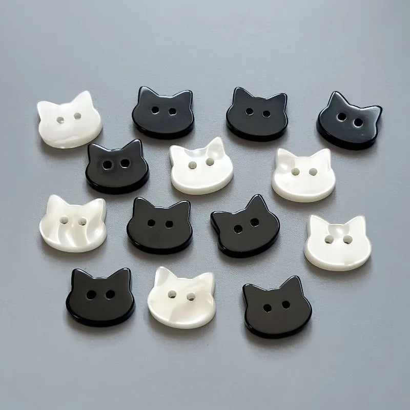 Black Kitten Buttons for DIY Crafts Kids Clothing Decoration Japanese Style Shirts Sweaters Skirts DIY Apparel Sewing Buttons