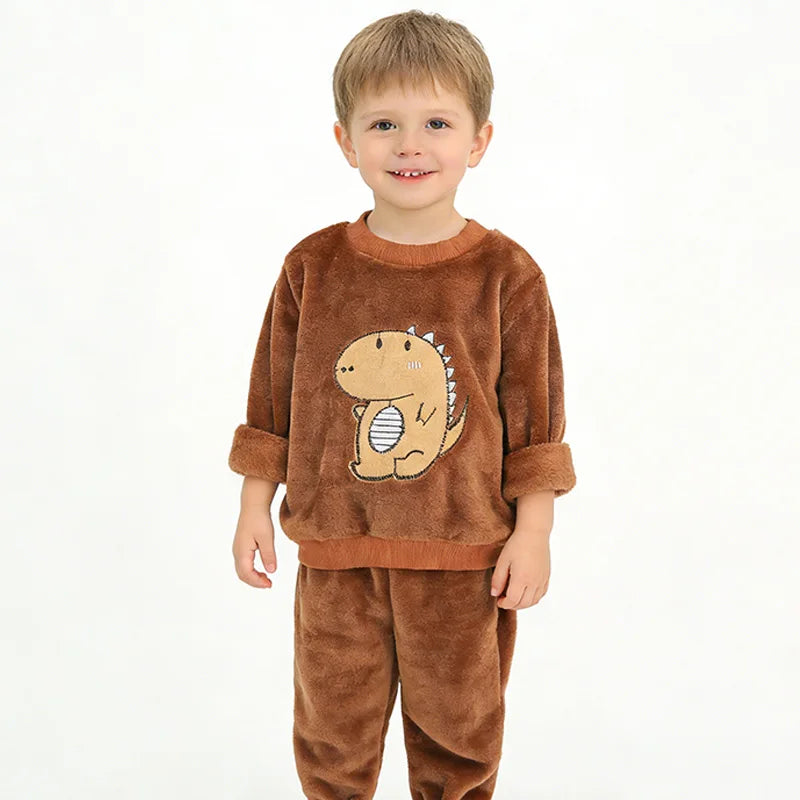 Children's Pajama Sets Bear Tops + Pants 2Pcs Kids Pajamas Winter Girl Clothing Sets 2 To 6Years Children Clothes Boys Sleepwear
