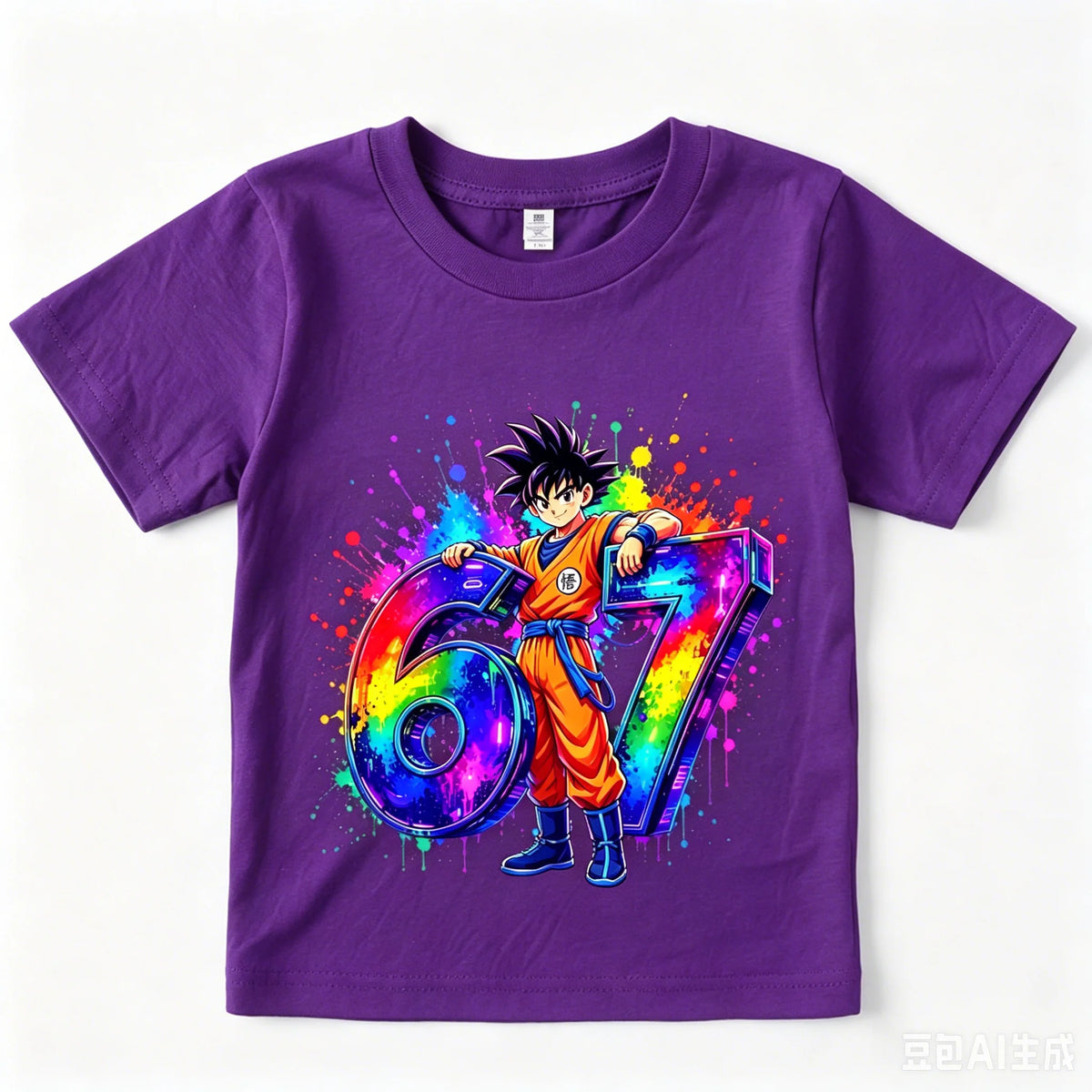 Dragon Ball Z Son Goku 67 Print Cotton T Shirt Casual Kids Apparel Boy Girl Soft Breathable Summer Top