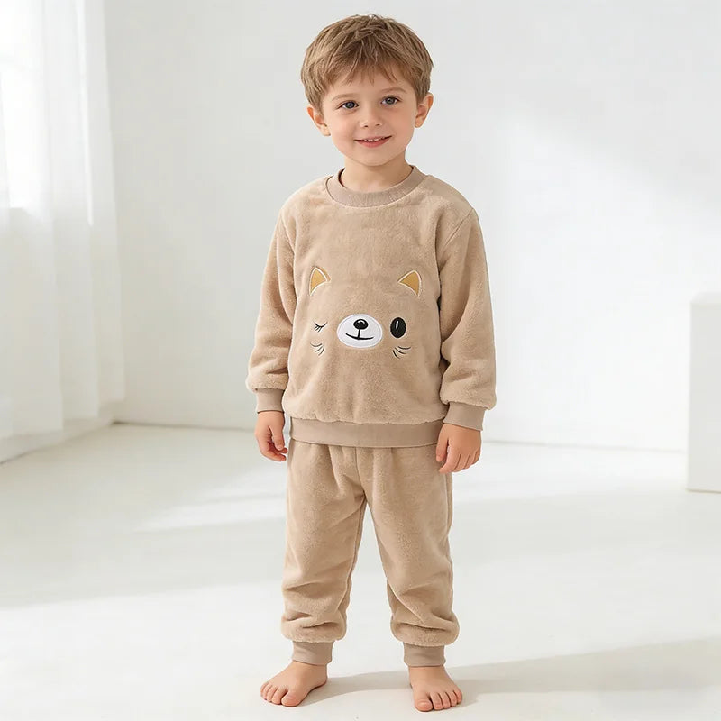2026 Children's Pajama Sets Tops + Pants 2Pcs Kids Pajamas Winter Girl Clothing Sets 2 To 8Years Children Clothes Boys Sleepwear