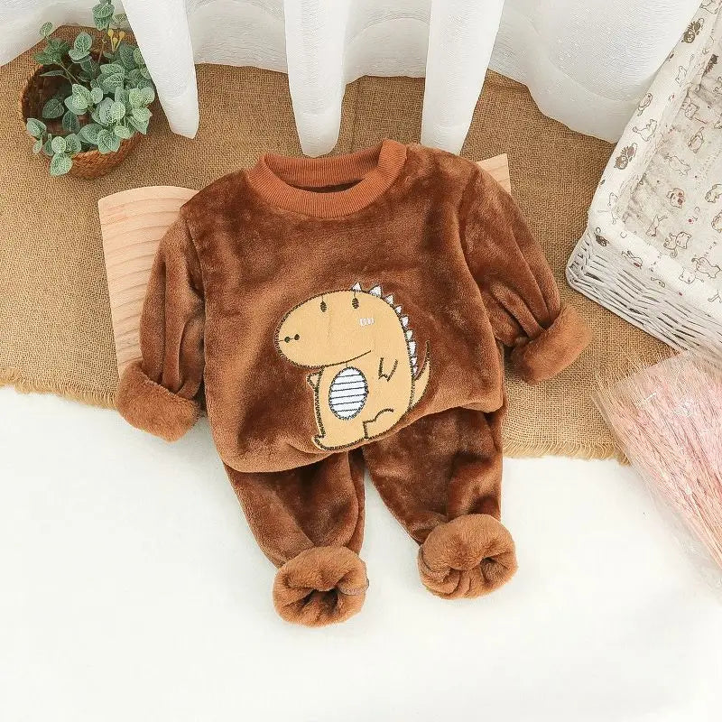 Children's Pajama Sets Bear Tops + Pants 2Pcs Kids Pajamas Winter Girl Clothing Sets 2 To 6Years Children Clothes Boys Sleepwear