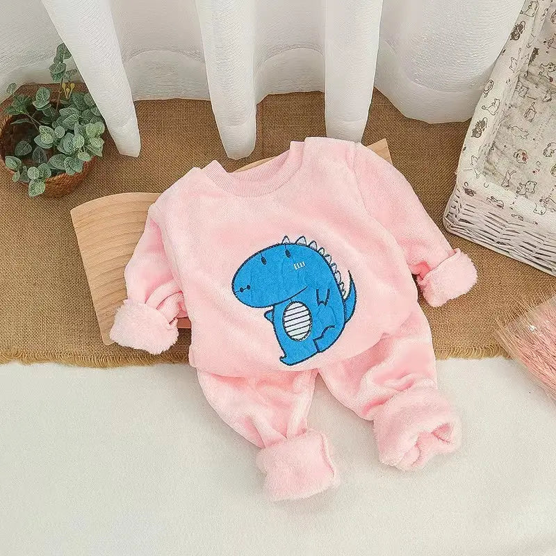 Children's Pajama Sets Bear Tops + Pants 2Pcs Kids Pajamas Winter Girl Clothing Sets 2 To 6Years Children Clothes Boys Sleepwear