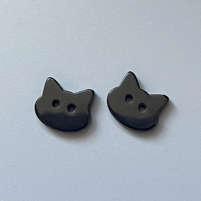 Black Kitten Buttons for DIY Crafts Kids Clothing Decoration Japanese Style Shirts Sweaters Skirts DIY Apparel Sewing Buttons
