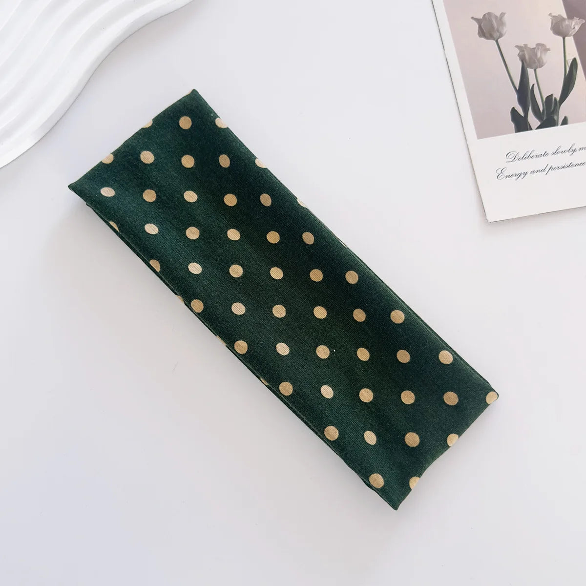 Women's yoga elastic headband with polka dots, autumn fashion makeup headband, hair accessories, sports and fitness headband