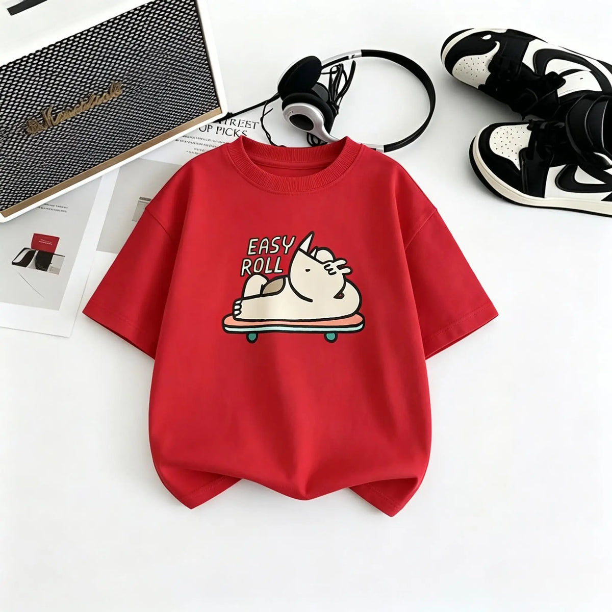Little Boys Girls Summer Clothing Kid Crew Neck Short Sleeve T Shirt Cotton Material Thin Fabric Apparel Fashion Children Tops