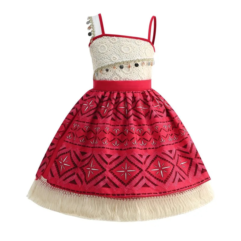 2 4 6 8 Yrs Kids Vaiana Clothing Set Role Playing Disney Moana Disguise Princess Dress Up Pageant Apparel Beach Hawaii Frock