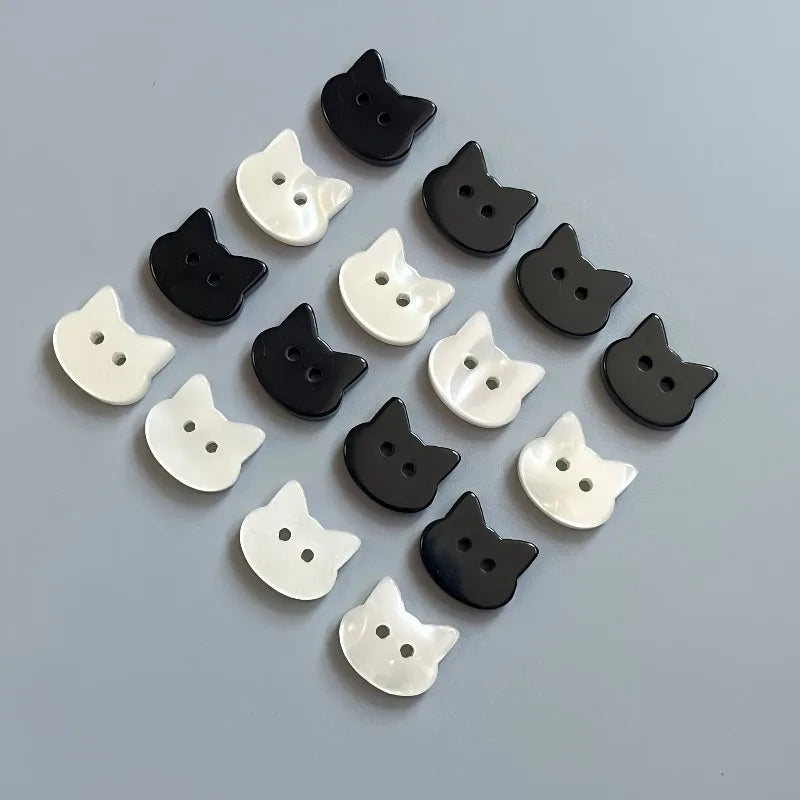 Black Kitten Buttons for DIY Crafts Kids Clothing Decoration Japanese Style Shirts Sweaters Skirts DIY Apparel Sewing Buttons