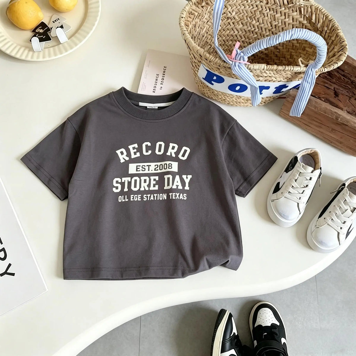 Children Daily Wear Tees Short Sleeve T Shirt 2 Pcs Summer Casual Cotton Top Baby Boys Girls 9M-6T Apparel Kid Clothing Pullover