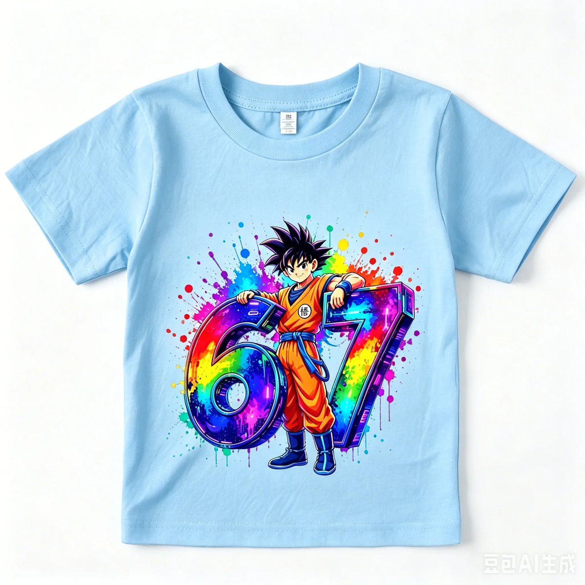 Dragon Ball Z Son Goku 67 Print Cotton T Shirt Casual Kids Apparel Boy Girl Soft Breathable Summer Top