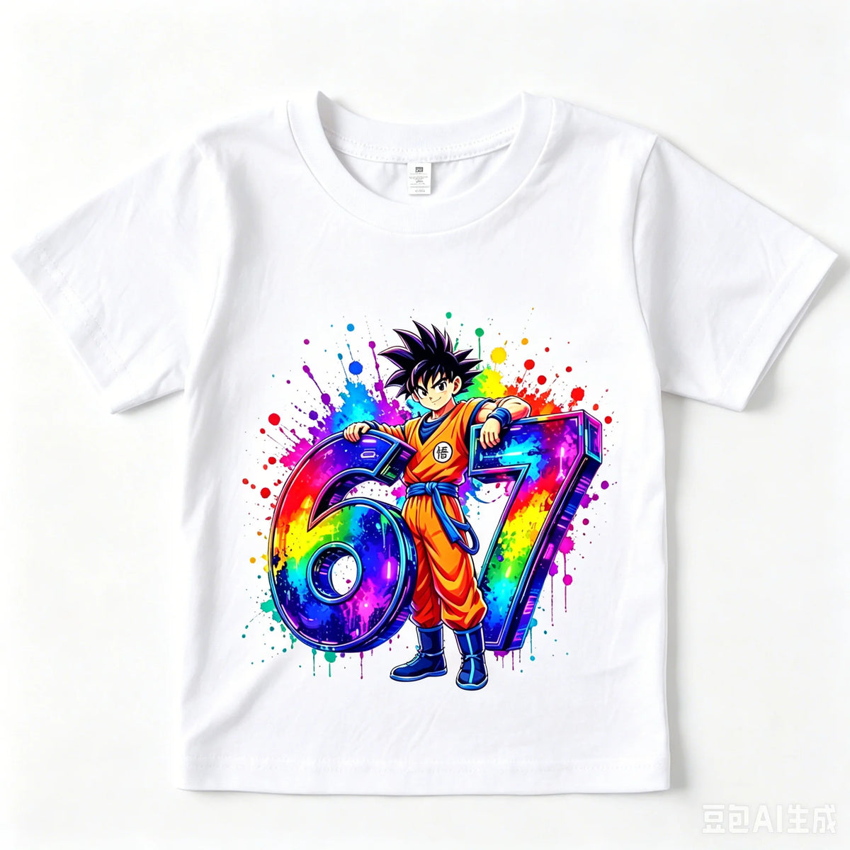 Dragon Ball Z Son Goku 67 Print Cotton T Shirt Casual Kids Apparel Boy Girl Soft Breathable Summer Top