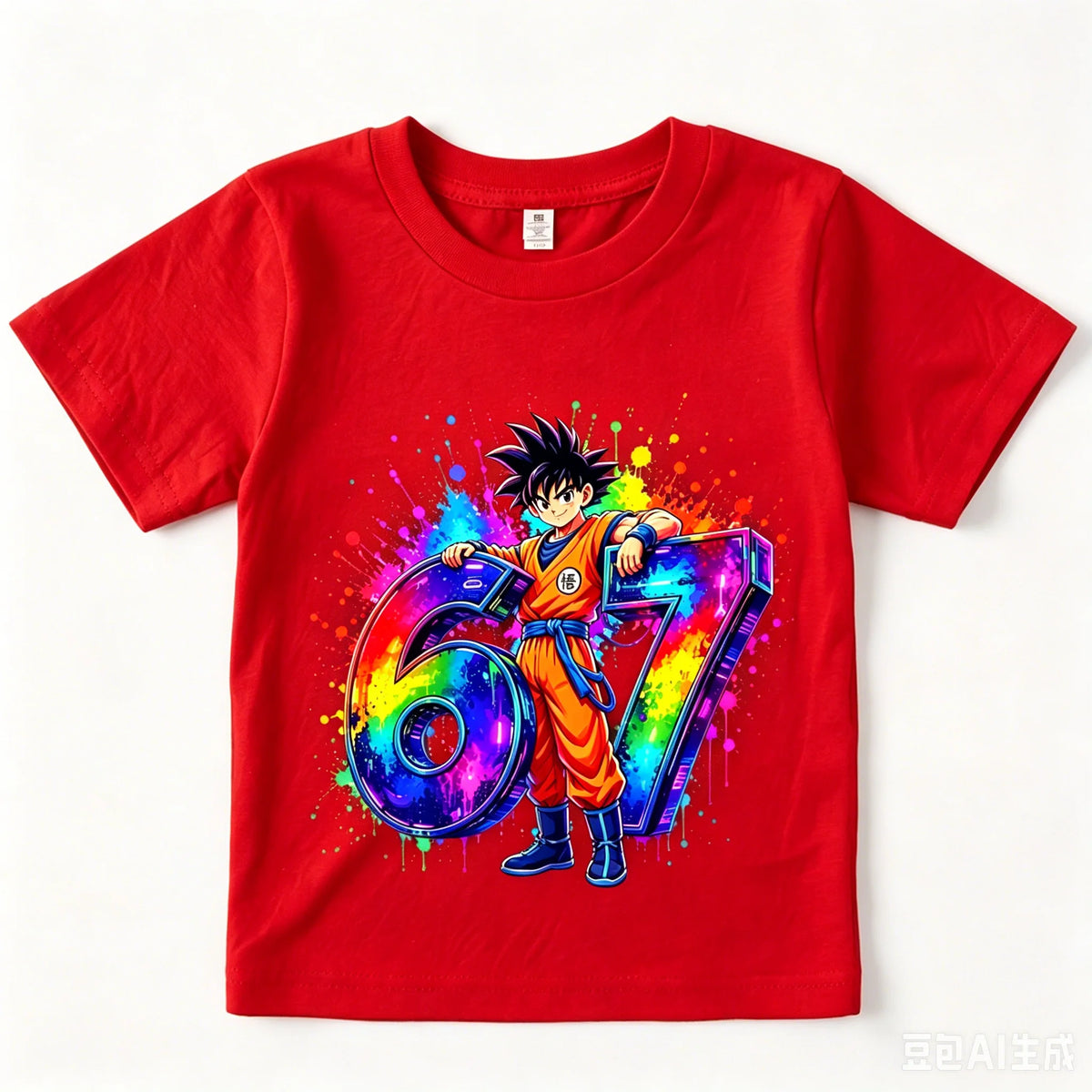 Dragon Ball Z Son Goku 67 Print Cotton T Shirt Casual Kids Apparel Boy Girl Soft Breathable Summer Top