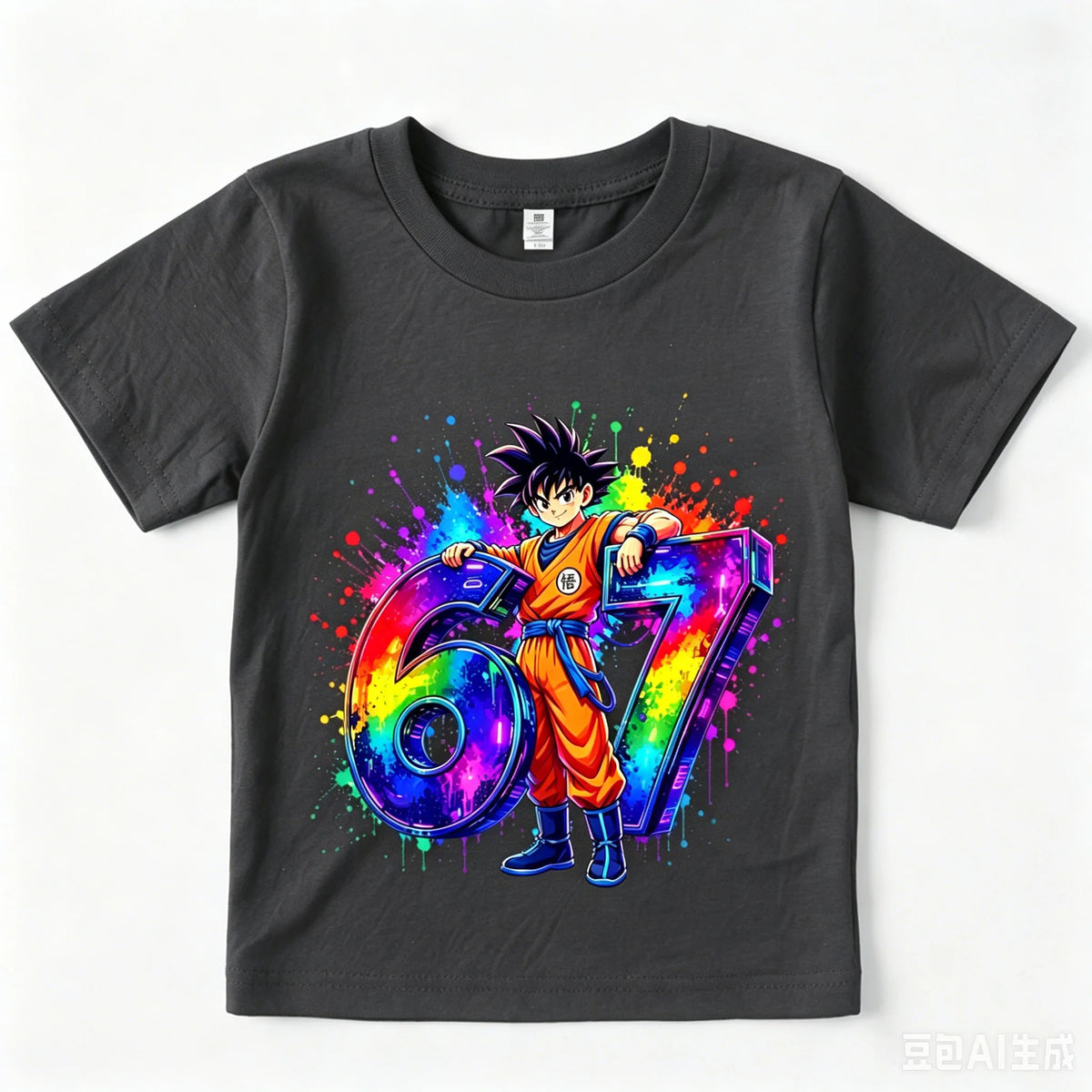 Dragon Ball Z Son Goku 67 Print Cotton T Shirt Casual Kids Apparel Boy Girl Soft Breathable Summer Top